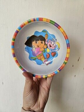 VTG Y2K Dora And Boots Melamine Children's Bowl